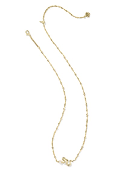 Lyle Gold Snake Short Pendant Necklace in Freshwater Cultured
